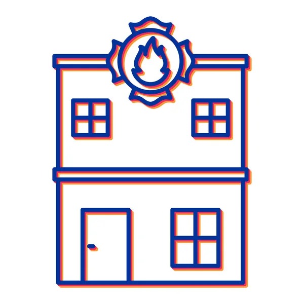 Vuur Open Haard Icoon Overzicht Huis Vector Symbool Voor Ontwerp — Stockvector