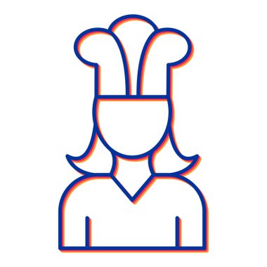 Şef ikon vektörü. İnce çizgi işareti. izole edilmiş sınır sembolü çizimi