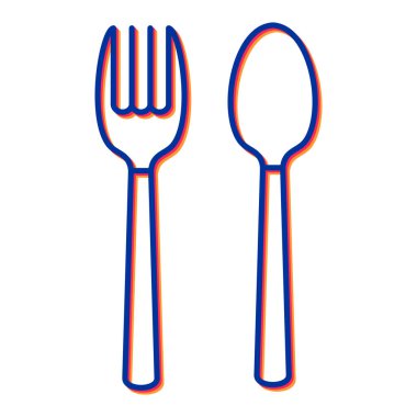 çatal ve kaşık ikonu vektör çizimi tasarımı