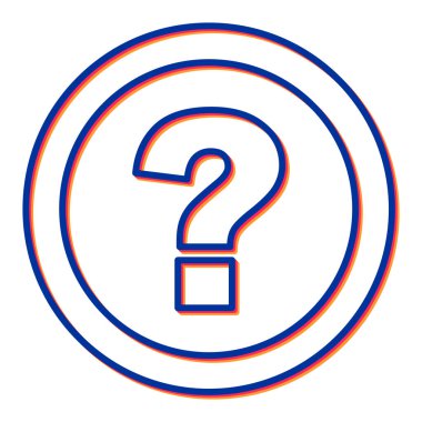 Soru işareti simgesi. İnce çizgi vuruşu. vektör illüstrasyonu.