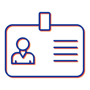 Kimlik kartı simgesi, vektör illüstrasyonu