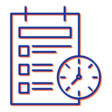 zamanlama vektörü ince çizgi simgesi