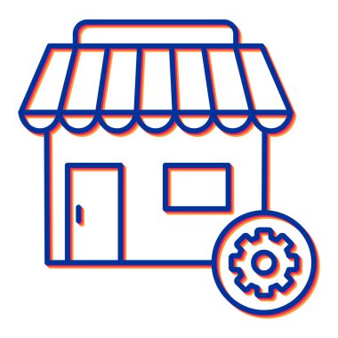 Mağaza. Web simgesi basit illüstrasyon