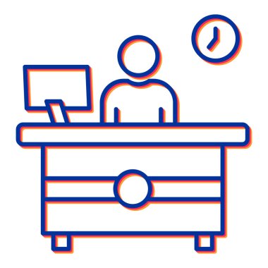 Ofis simgesinin vektör illüstrasyonu