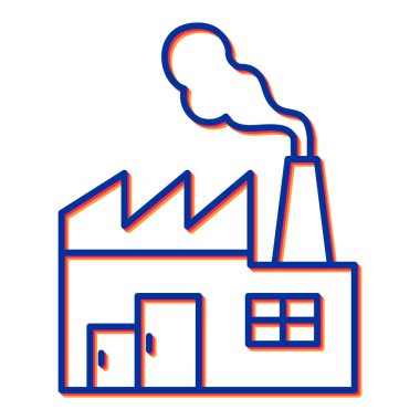 Fabrika binası ikon vektör çizimi tasarımı