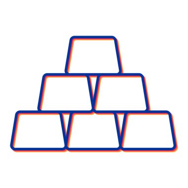 Altın çubuk simgesinin vektör illüstrasyonu