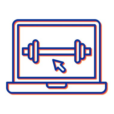 dizüstü bilgisayarda kurdele ve defter vektör illüstrasyon tasarımı