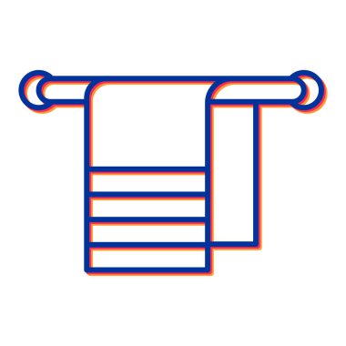 Havlu ikonu vektörü. İnce çizgi işareti. izole edilmiş sınır sembolü çizimi