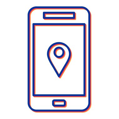 konum satırı biçim vektör illüstrasyon tasarımlı cep telefonu