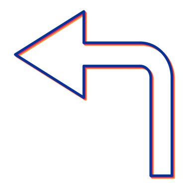 çizgi ok simgesi. yön sembolü. izole vektör illüstrasyonu