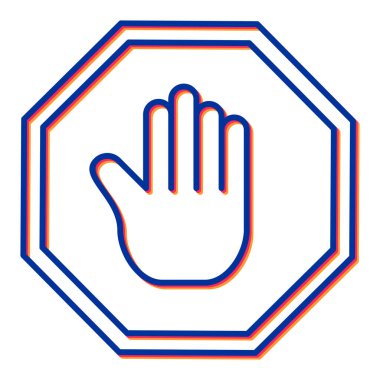 Dur işareti simgesi. vektör illüstrasyonu