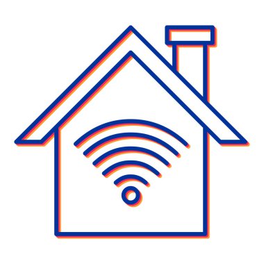 ev, ev, kablosuz internet, teknoloji, bağlantı, web simgesi. vektör