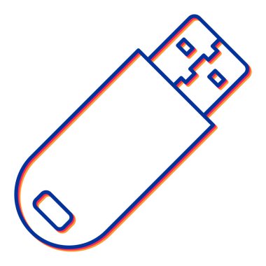 USB flash disk simgesi. vektör illüstrasyonu