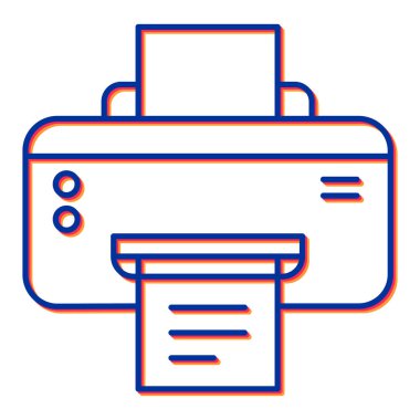 Yazıcı simgesi vektör illüstrasyonu