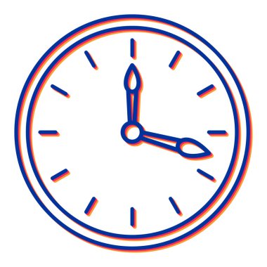 Beyaz arkaplanda izole edilmiş düz stil saat simgesi. zaman sembolü çizimi.