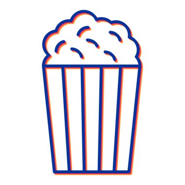 Patlamış mısır ikonu. Web için basit sinema vektör simgeleri çizimi