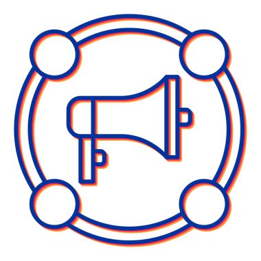 Megafon ikonu vektör illüstrasyonu