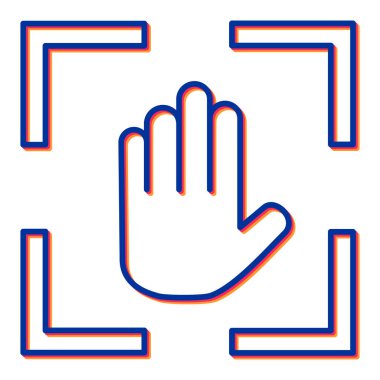 El ikonu vektörü. İnce çizgi işareti. izole edilmiş sınır sembolü çizimi