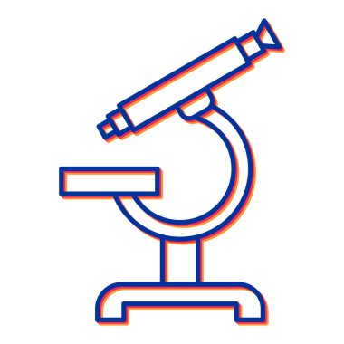 mikroskop vektörü ince çizgi simgesi