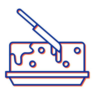 Mutfak gereçleri simgesi. Web için pizza vektör simgelerinin özet çizimi