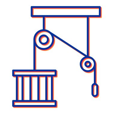 çizgi vinç simgesi. vektör illüstrasyonu