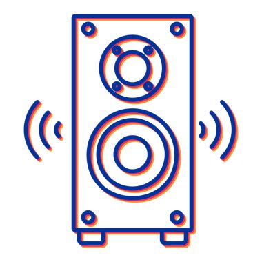 Hoparlör ikon vektörü Müzik sesi işareti. izole edilmiş sınır sembolü çizimi