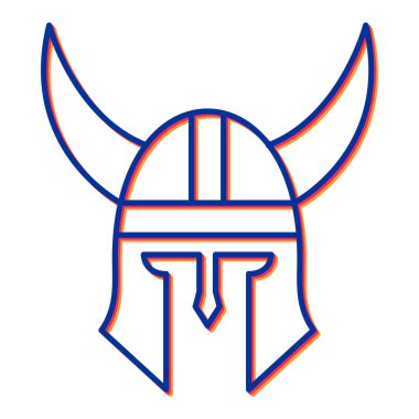 Viking miğferi ikonu. vektör illüstrasyonu