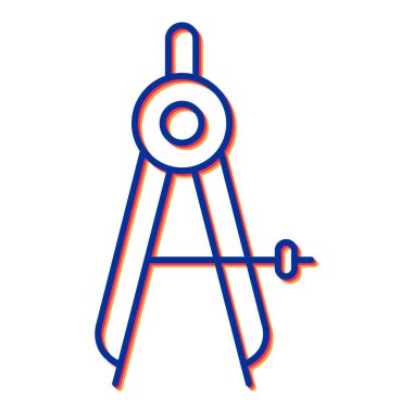 pusula simgesi vektörü. İnce çizgi işareti. İzole edilmiş kontür sembolü gösterimi