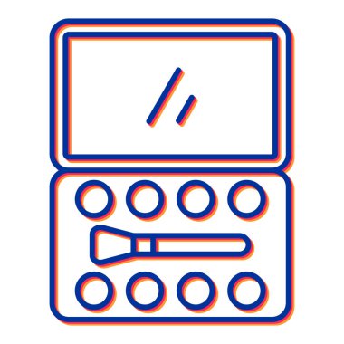 Makyaj fırçası ikon vektörü. İnce çizgi işareti. izole edilmiş sınır sembolü çizimi