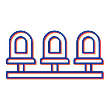 Mavi ve beyaz çizgi simgelerinin vektör çizimi