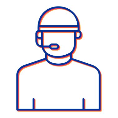 Kulaklığı olan adam avatar simgesi vektör illüstrasyon tasarımı