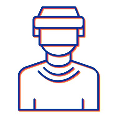 VR kulaklıklı bir adamın vektör çizimi