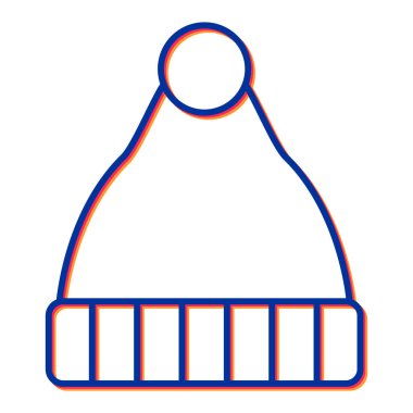 Kış şapka simge vektör çizim