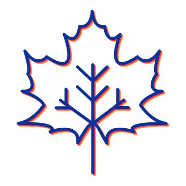 Akçaağaç yaprağı ikon vektörü. Sonbahar tabelası. izole edilmiş sınır sembolü çizimi