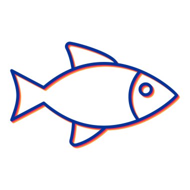balık simgesi vektör illüstrasyonu