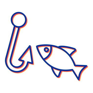 balık kancası ikon vektör çizimi tasarımı