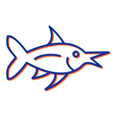 balık simgesi vektör illüstrasyonu