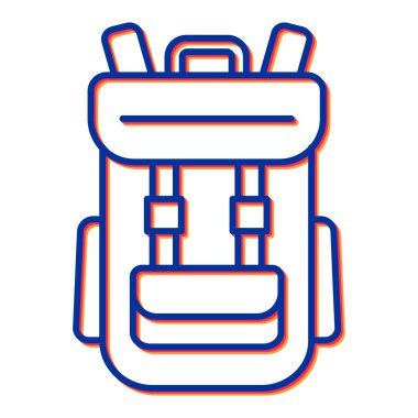 sırt çantası satır vektör simgesi