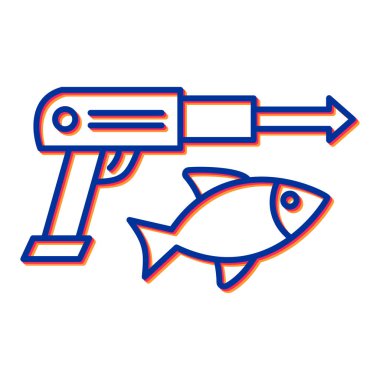 balık tabancası ikon vektör illüstrasyonu