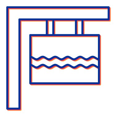 Su borusu ikon vektörü. İnce çizgi işareti. izole edilmiş sınır sembolü çizimi