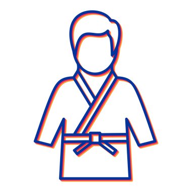 Bir çanta dolusu kollu adam, vektör çizimi.