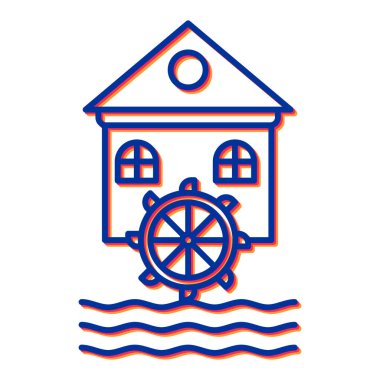 Bir su simgesinin vektör illüstrasyonu