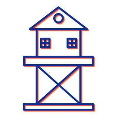 Çiftlik ve yapı simgesinin vektör illüstrasyonu