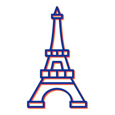 Eyfel Kulesi simgesi. Vektör çizim