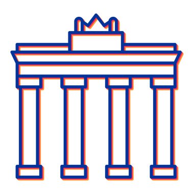 Kapı binası ikonu. Web için müze vektör simgelerinin özet çizimi