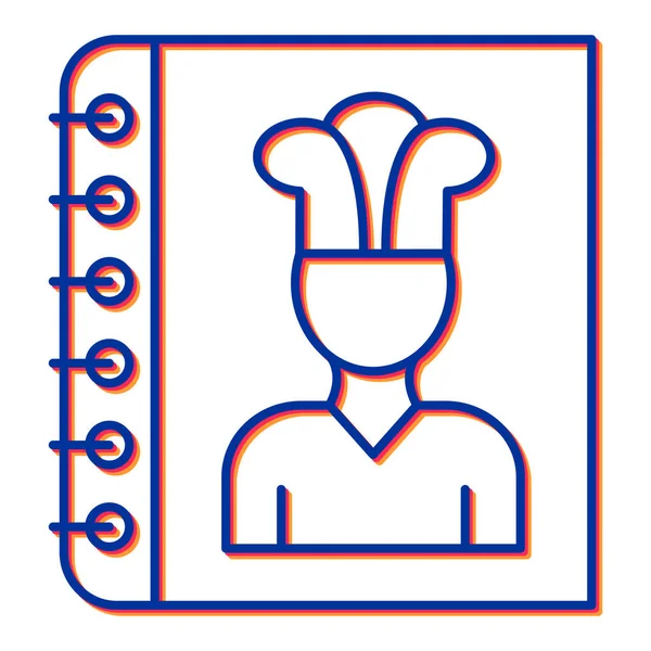 Icona Del Libro Dello Chef Illustrazione Schematica Icone Vettoriali Cuoco — Vettoriale Stock