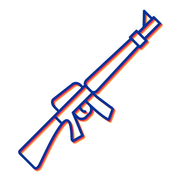 Senjata Ikon Vektor Tanda Garis Tipis Ilustrasi Simbol Kontur Terisolasi - Stok Vektor
