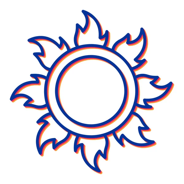 Illustrazione Vettoriale Dell Icona Del Sole — Vettoriale Stock
