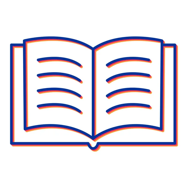 Ikona Knihy Vzdělávání Literatura Číst Znalosti Téma Izolovaný Design Vektorová — Stockový vektor