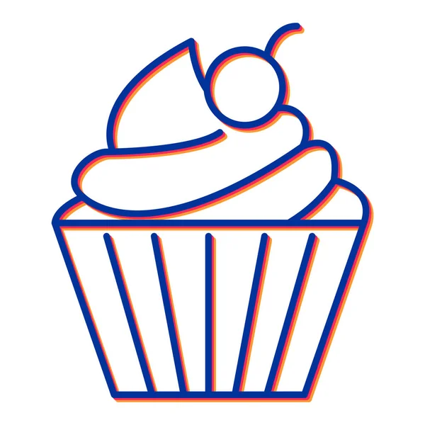 Cupcake Mit Schokolade Und Sahne Symbol Vektorillustration — Stockvektor